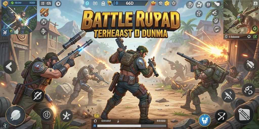Gameplay mendebarkan dalam pertempuran Battle Royale di 66D.