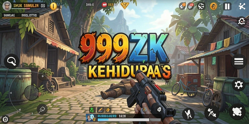 Tampilan gameplay menarik dari 999ZK dengan berbagai karakter dan lingkungan interaktif.