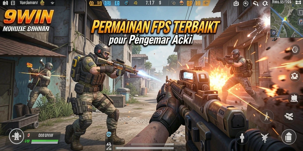 Screenshot gameplay 9WIN dengan aksi menembak yang intens dan menarik.