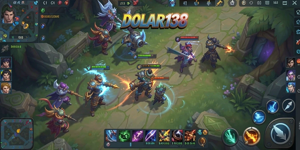 Tampilan aksi seru dalam game MOBA DOLAR138.