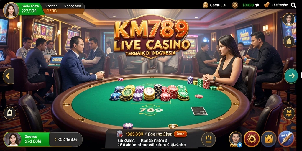 Screenshot utama KM789 menampilkan gameplay Live Casino yang mendebarkan.