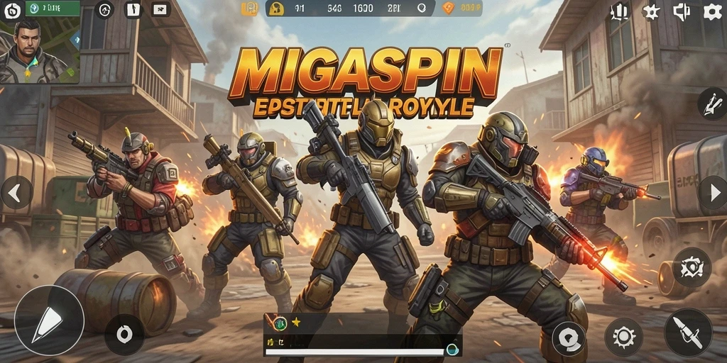 Tangkapan layar MIGASPIN menampilkan aksi seru di medan perang Battle Royale.