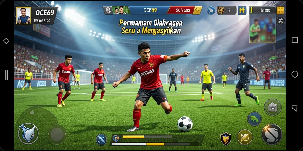 Tampilan gameplay seru di OCE69 dengan berbagai cabang olahraga.