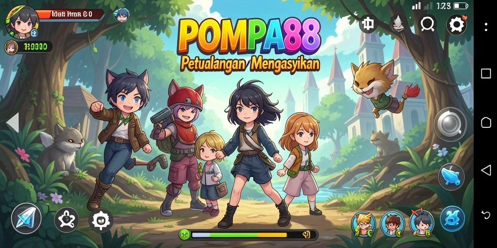 Screenshot gameplay POMPA88 menampilkan aksi petualangan Anime yang seru.
