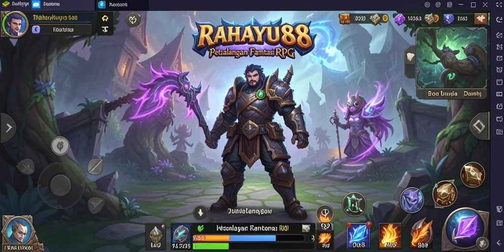 Screenshot RAHAYU88 menampilkan pertarungan seru dalam dunia RPG.