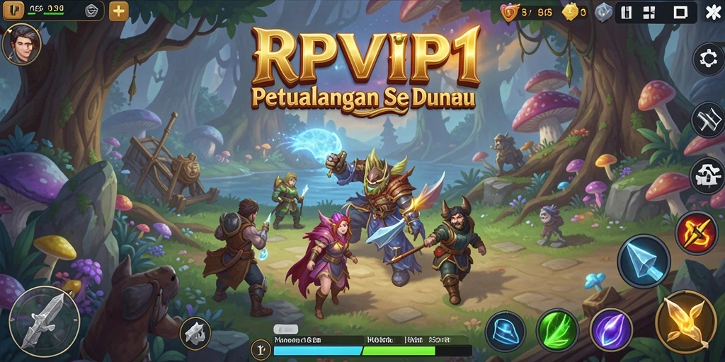 Screenshot utama RPVIP1 menampilkan gameplay petualangan yang seru.