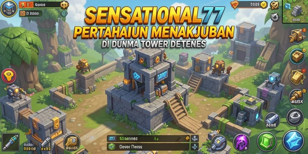 Screenshot gameplay SENSATIONAL77 menampilkan aksi seru Tower Defense.