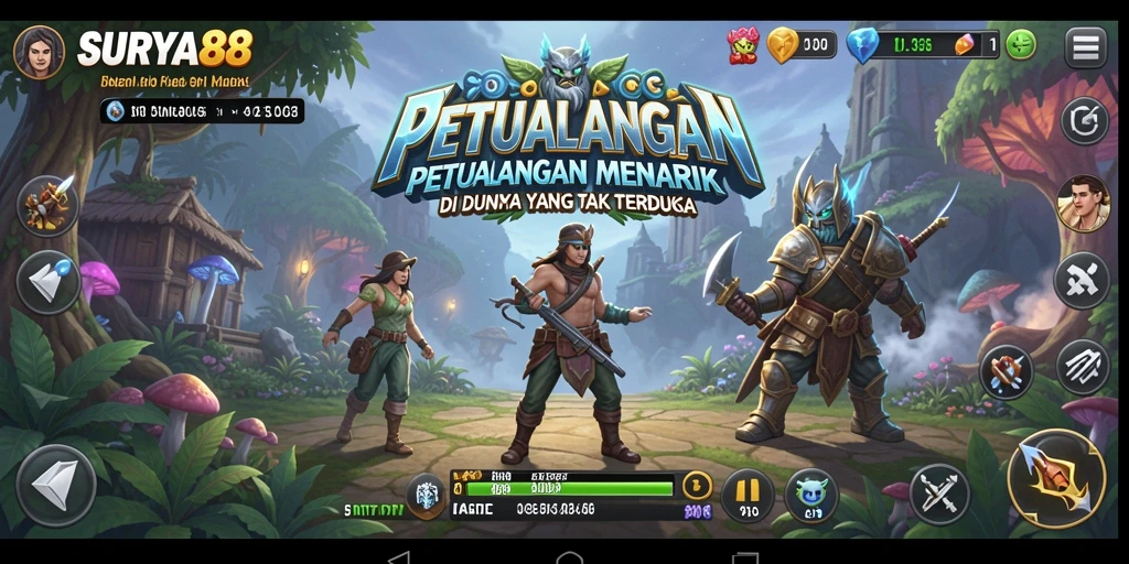 Tampilan gameplay SURYA88 yang penuh petualangan dan tantangan seru.